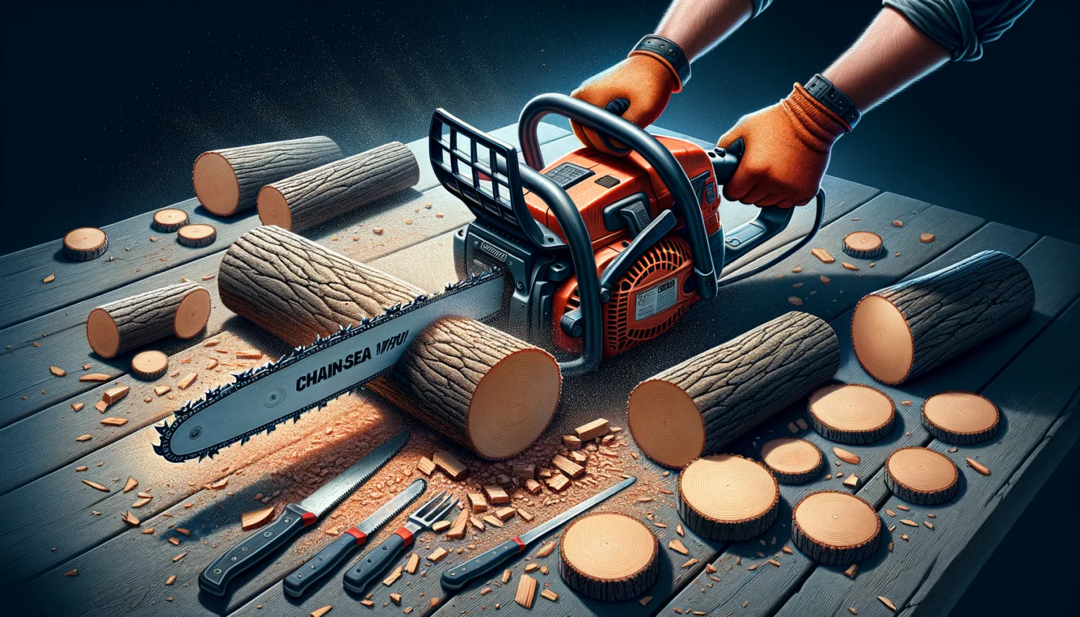 Kettensaege-Technik lernen: Richtige Handhabung beim Zuschneiden von Staemmen
