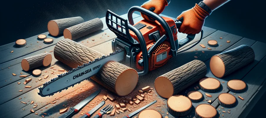 Kettensaege-Technik lernen: Richtige Handhabung beim Zuschneiden von Staemmen