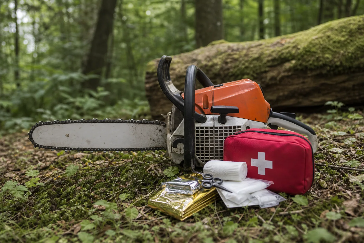 Notfallverhalten und Erste Hilfe bei Einsaetzen mit der Kettensaege (Verhaltensregeln)